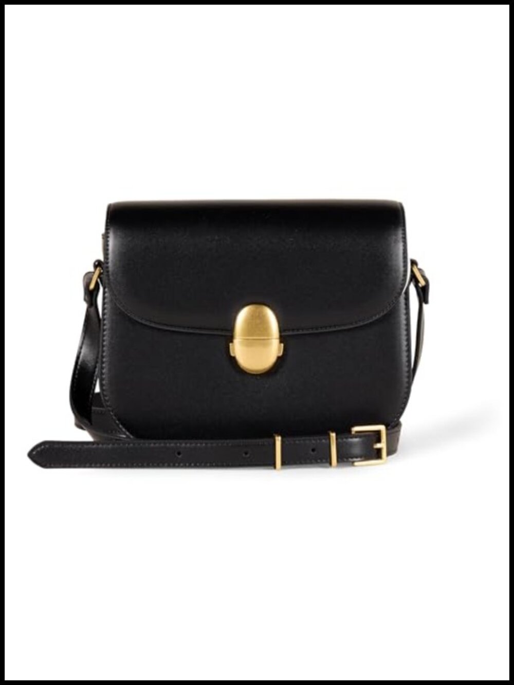 Women's Faux Leather Crossbody Flap Bag Adjustable Strap Internal Pocket